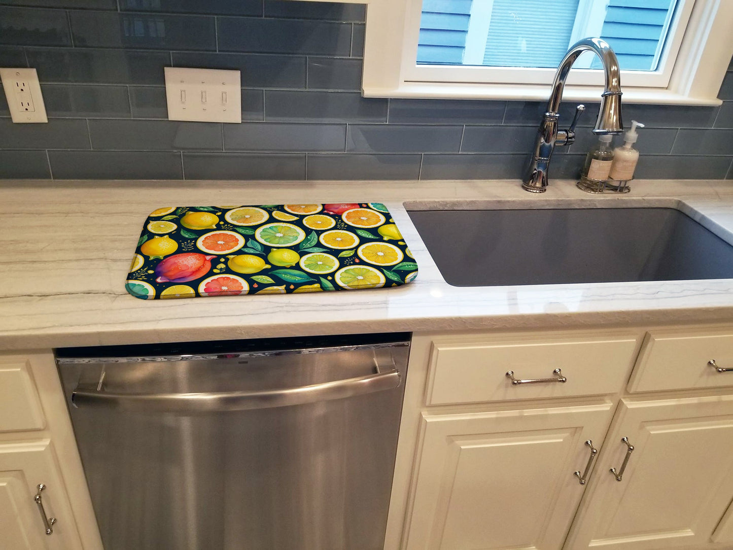 Colorful Lemons Dish Drying Mat