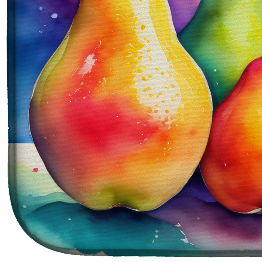 Colorful Pears Dish Drying Mat
