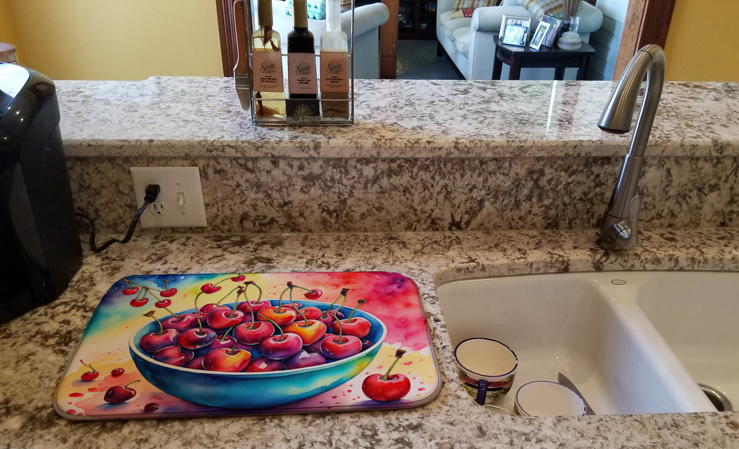 Colorful Cherries Dish Drying Mat