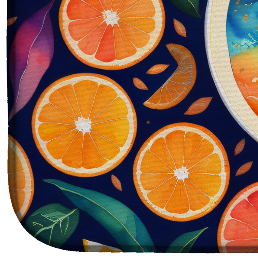 Colorful Oranges Dish Drying Mat