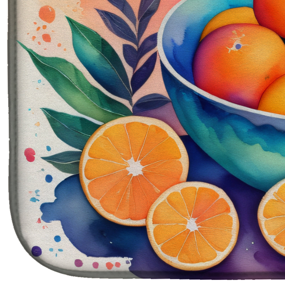 Colorful Oranges Dish Drying Mat