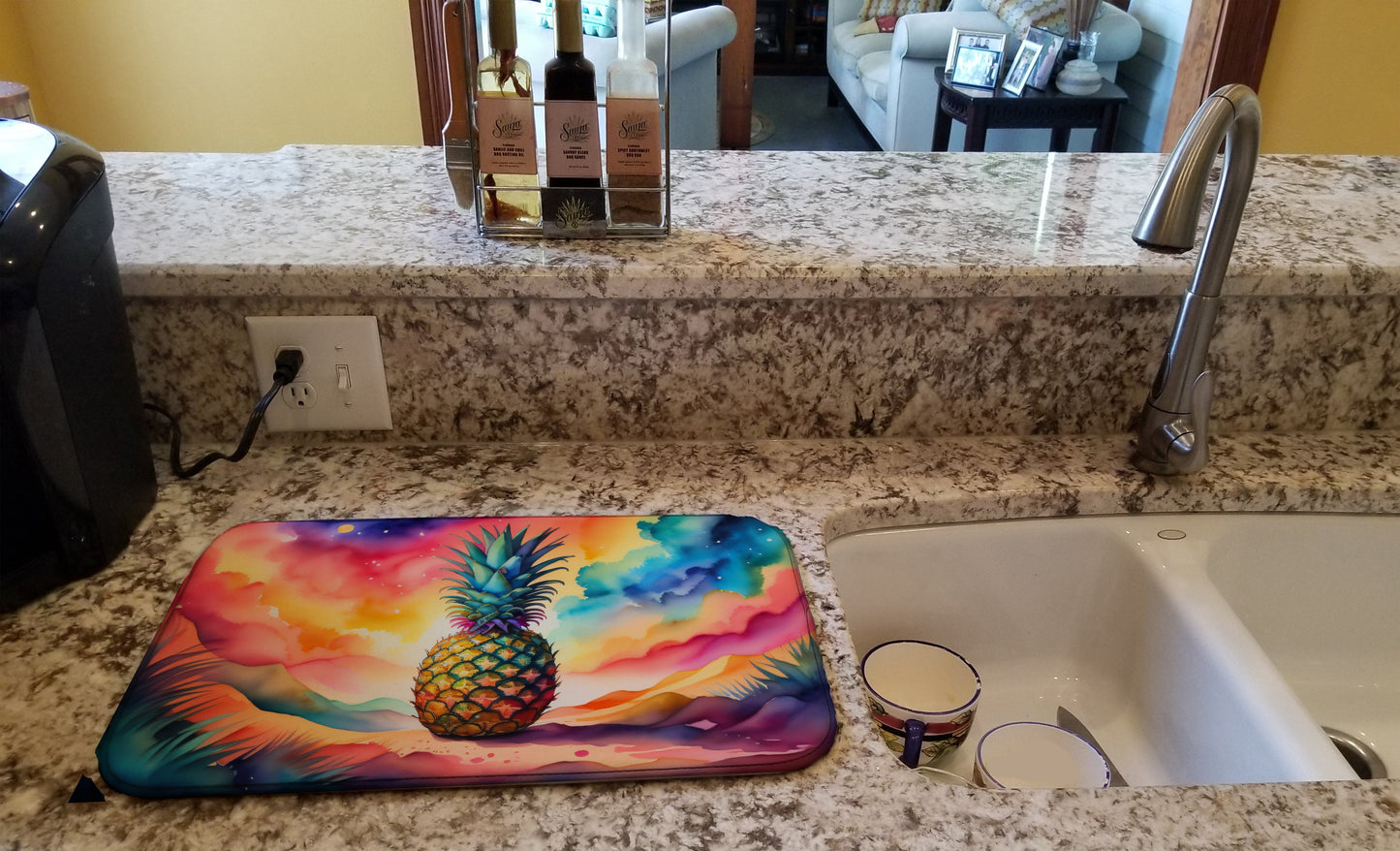 Colorful Pineapple Dish Drying Mat