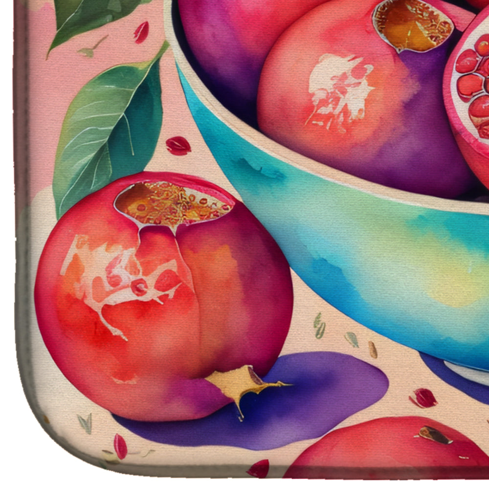 Colorful Pomegranates Dish Drying Mat