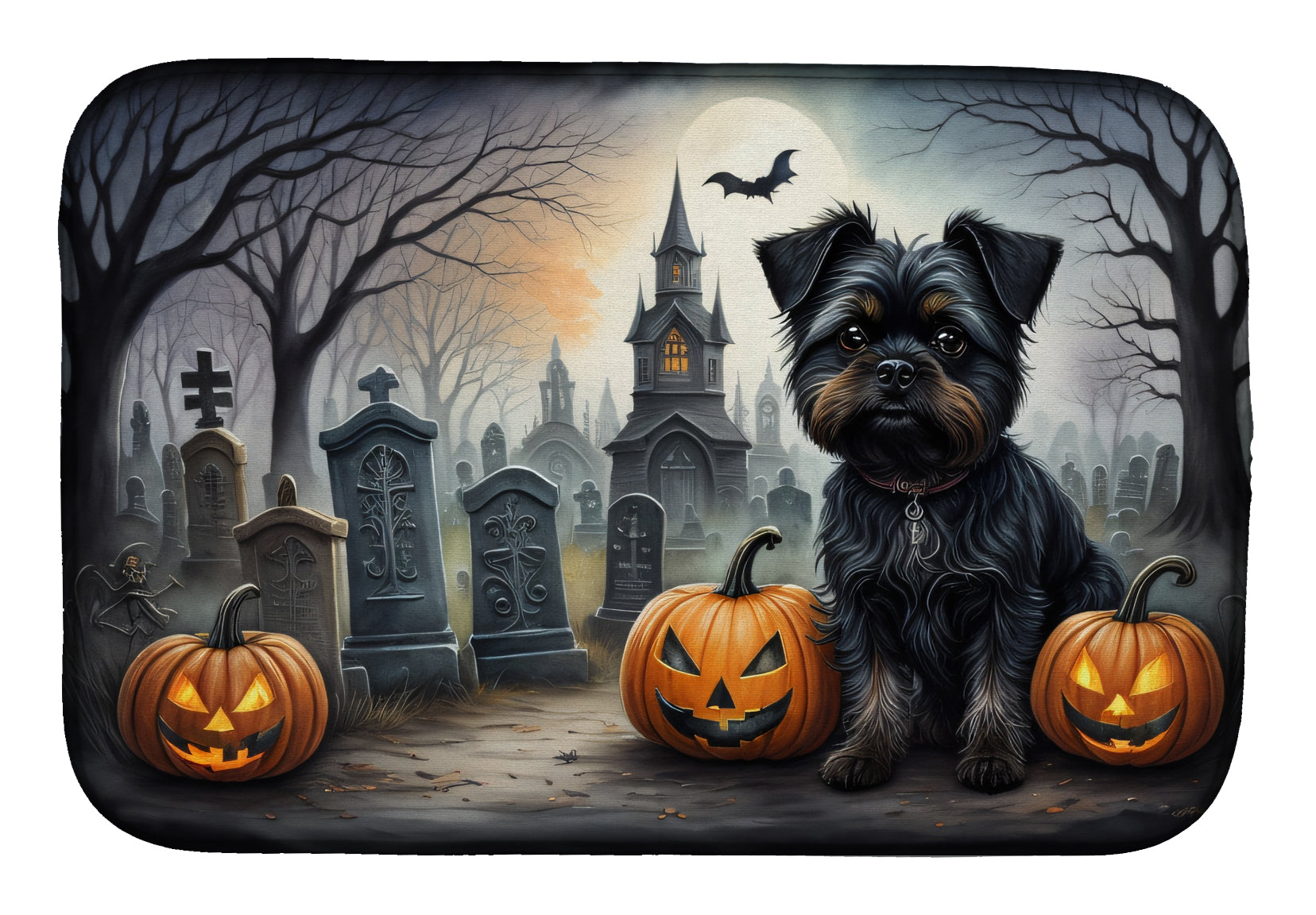 Buy this Affenpinscher Spooky Halloween Dish Drying Mat
