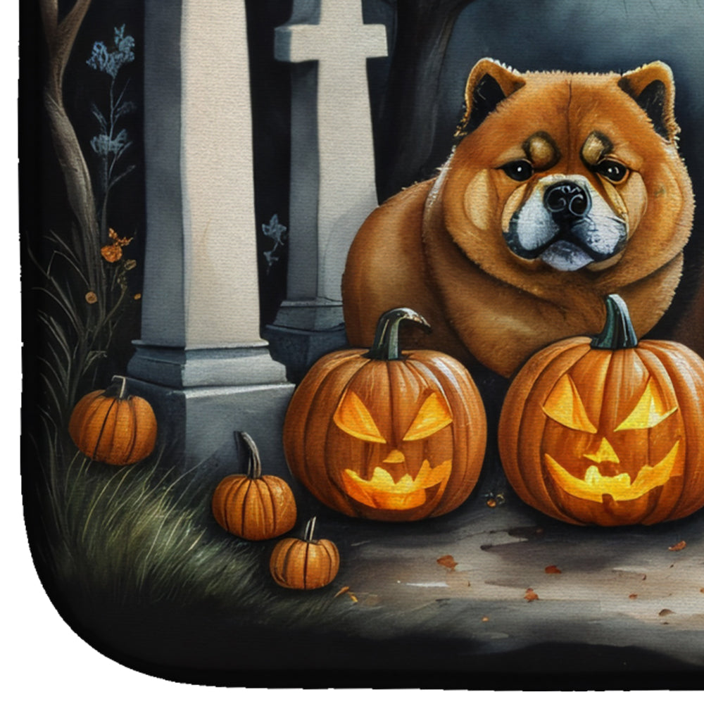 Chow Chow Spooky Halloween Dish Drying Mat