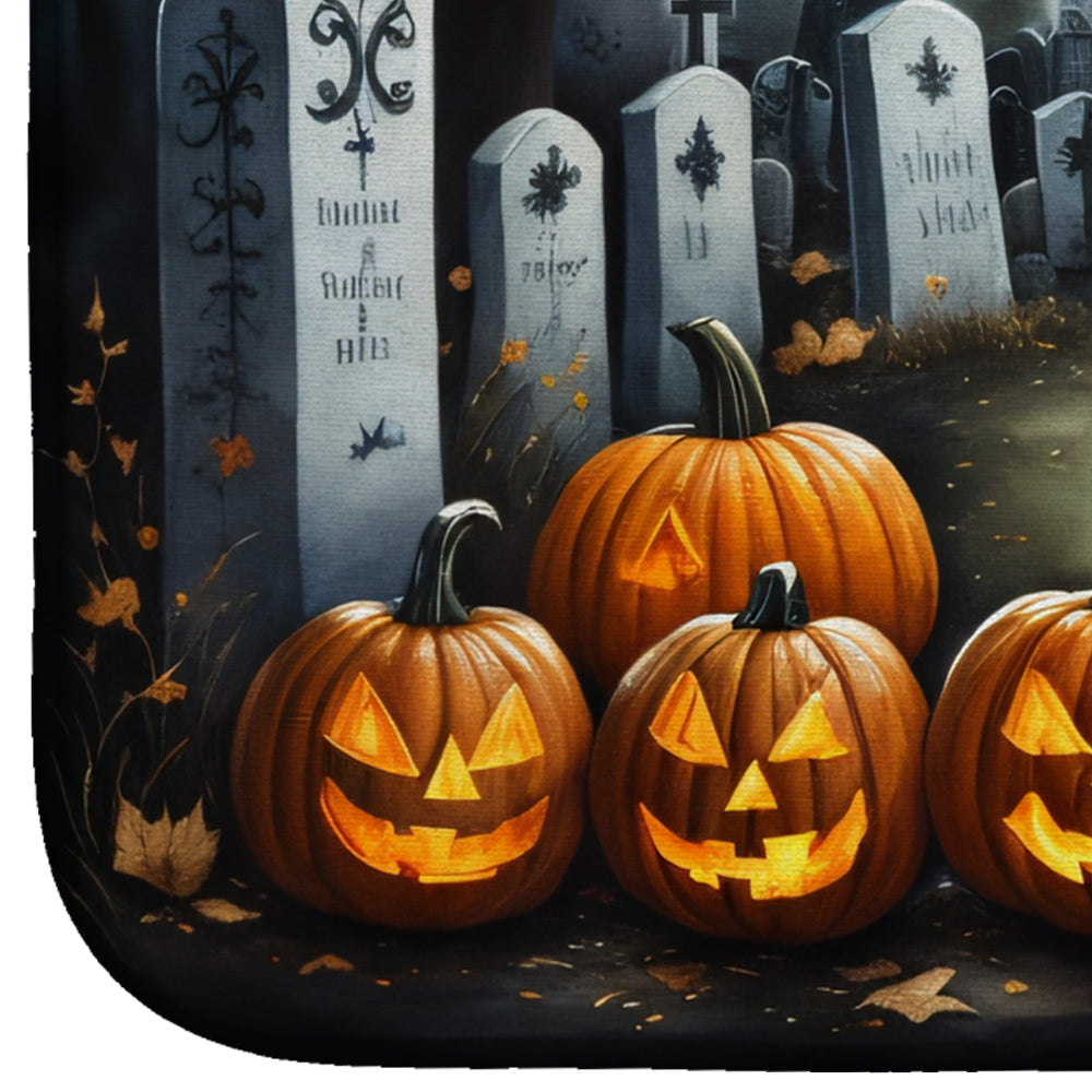 Golden Retriever Spooky Halloween Dish Drying Mat