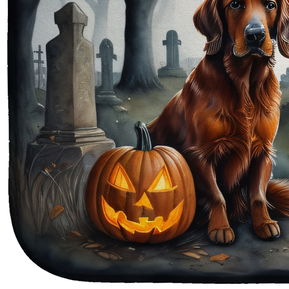 Irish Setter Spooky Halloween Dish Drying Mat