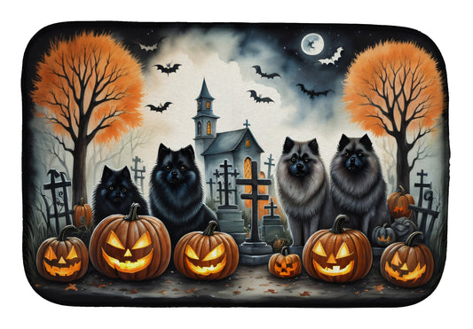 Buy this Keeshond Spooky Halloween Dish Drying Mat