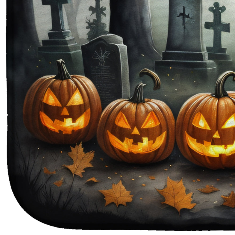 Welsh Springer Spaniel Spooky Halloween Dish Drying Mat