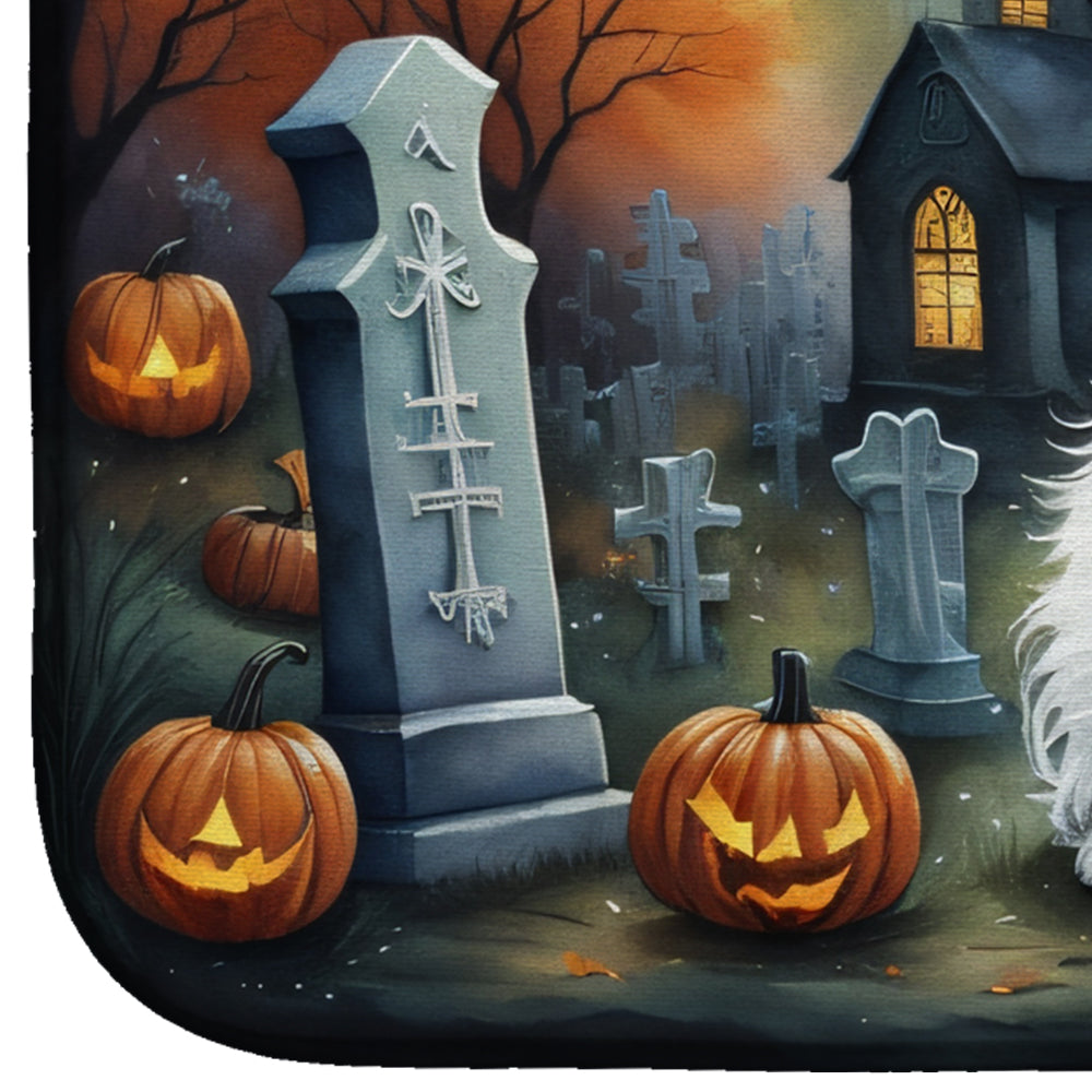 Westie Spooky Halloween Dish Drying Mat
