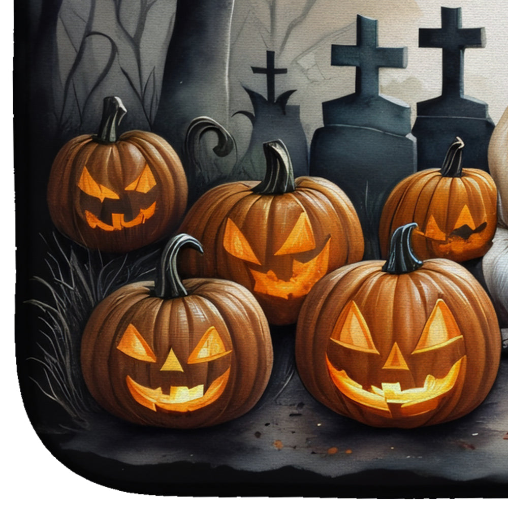 Fawn Pug Spooky Halloween Dish Drying Mat