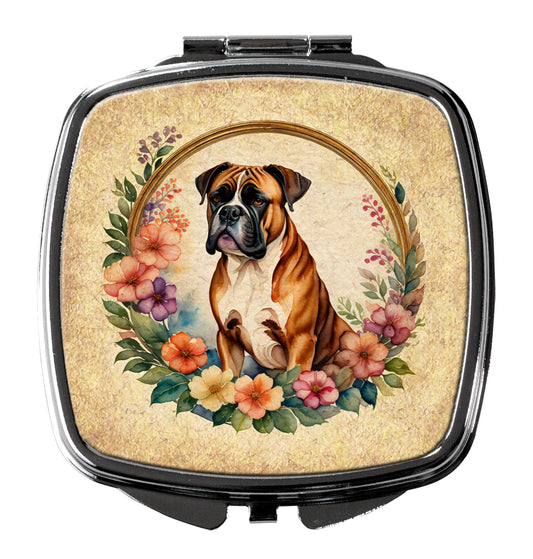 Buy this Boxer and Flowers Compact Mirror