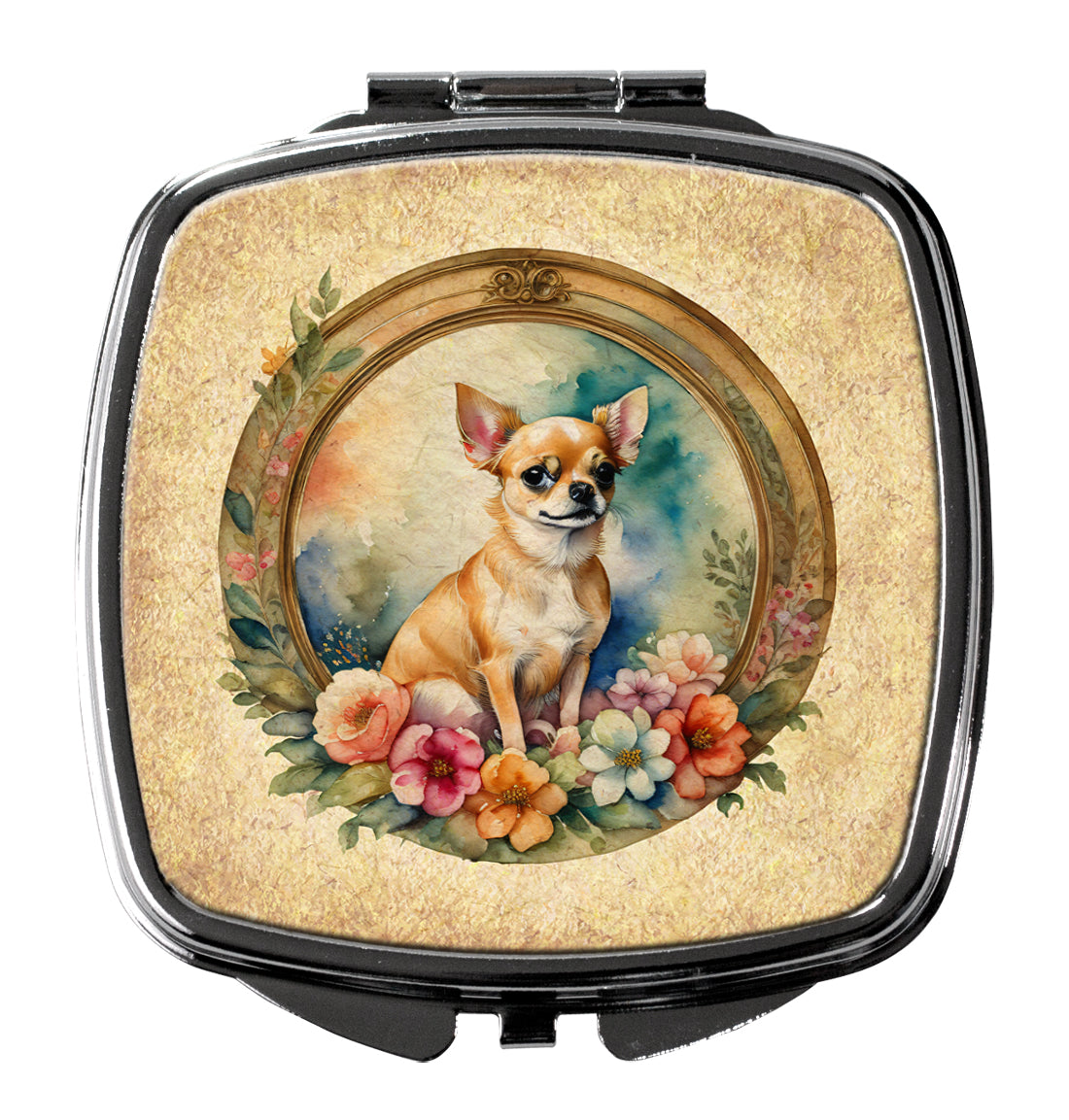 Buy this Chihuahua and Flowers Compact Mirror