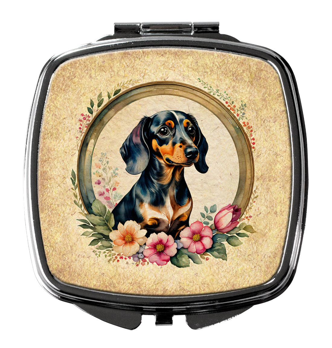 Buy this Dachshund and Flowers Compact Mirror