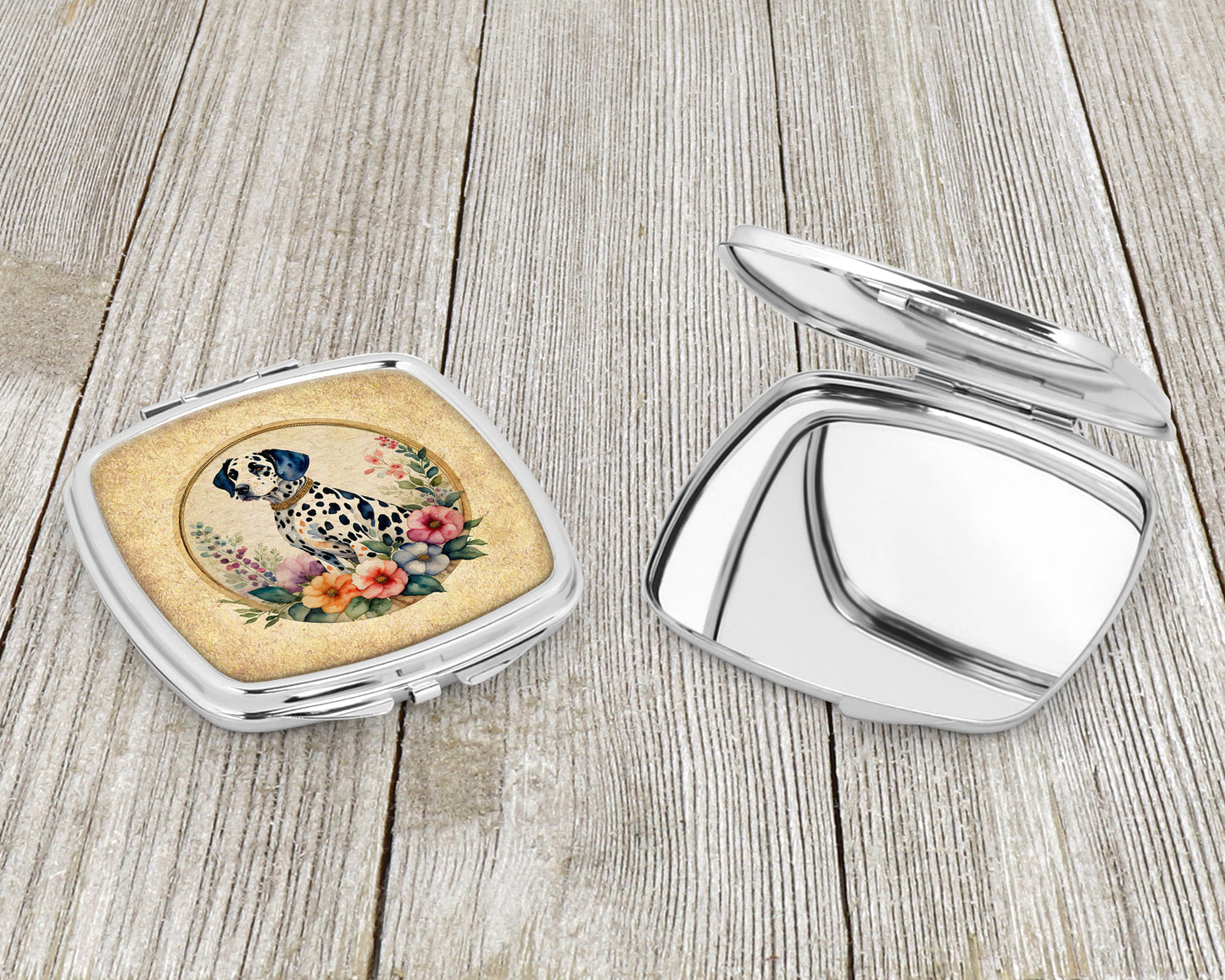 Dalmatian and Flowers Compact Mirror