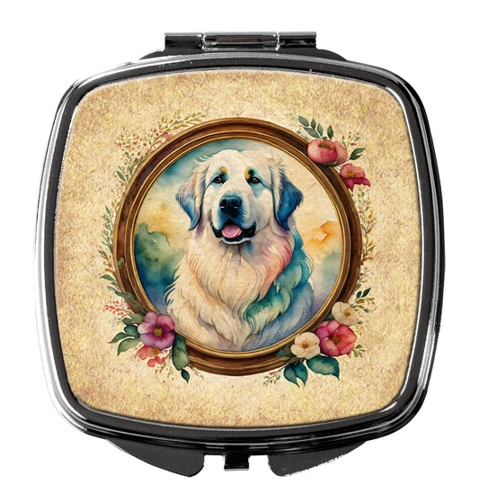 Buy this Great Pyrenees and Flowers Compact Mirror