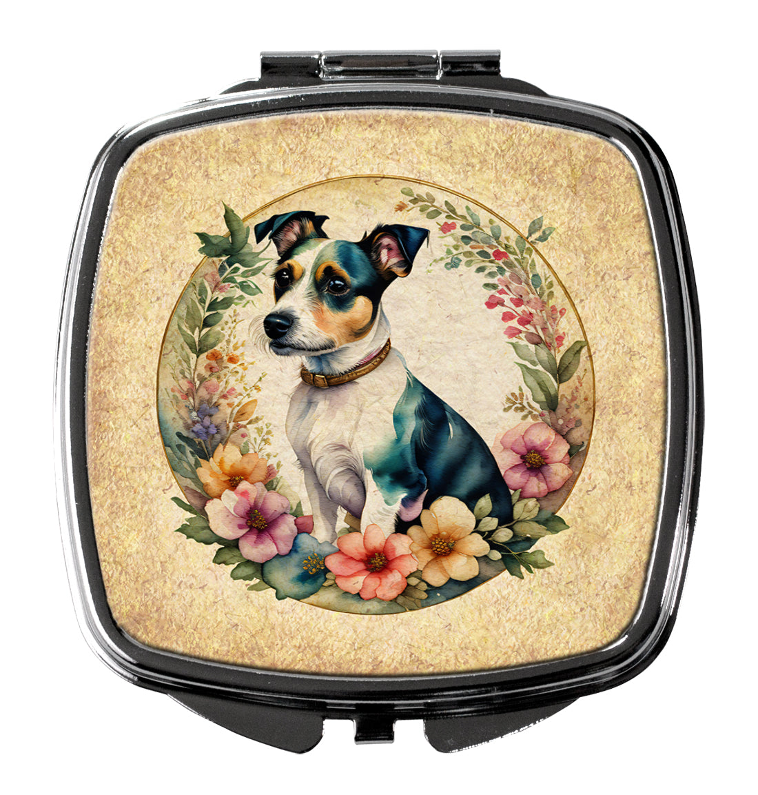 Buy this Jack Russell Terrier and Flowers Compact Mirror