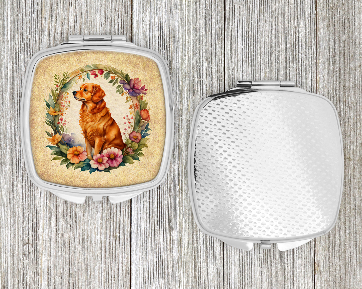 Nova Scotia Duck Tolling Retriever and Flowers Compact Mirror