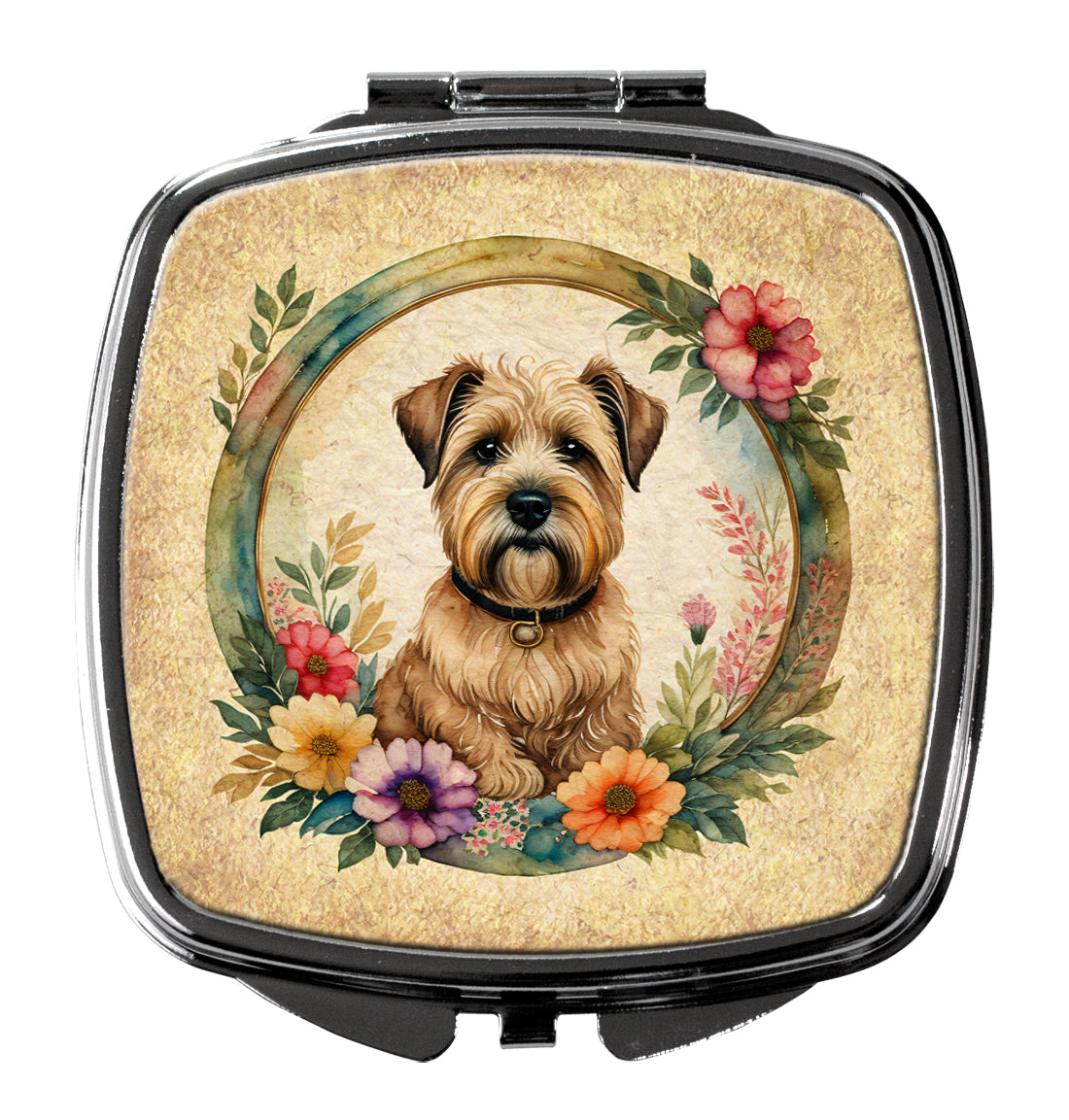 Buy this Wheaten Terrier and Flowers Compact Mirror