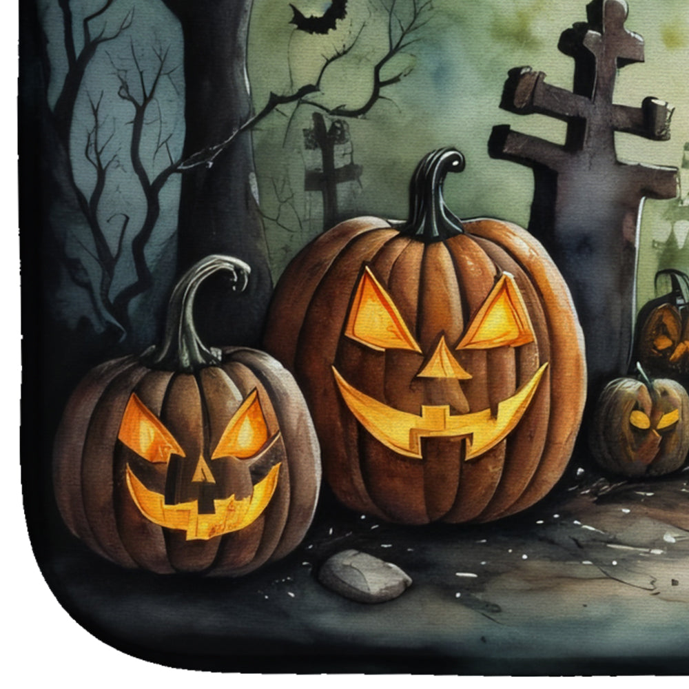 Graveyard Spooky Halloween Dish Drying Mat