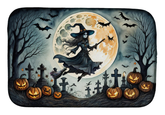 Buy this Flying Witch Spooky Halloween Dish Drying Mat