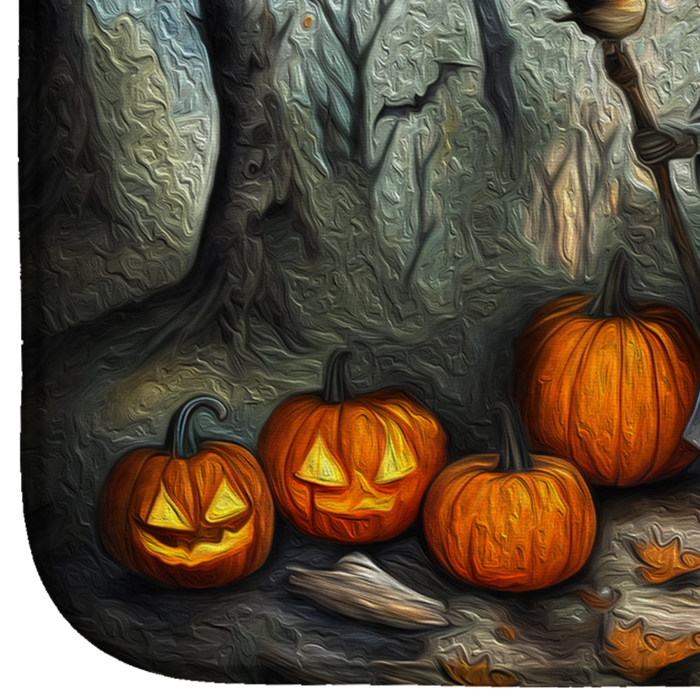 Slavic Witch Spooky Halloween Dish Drying Mat