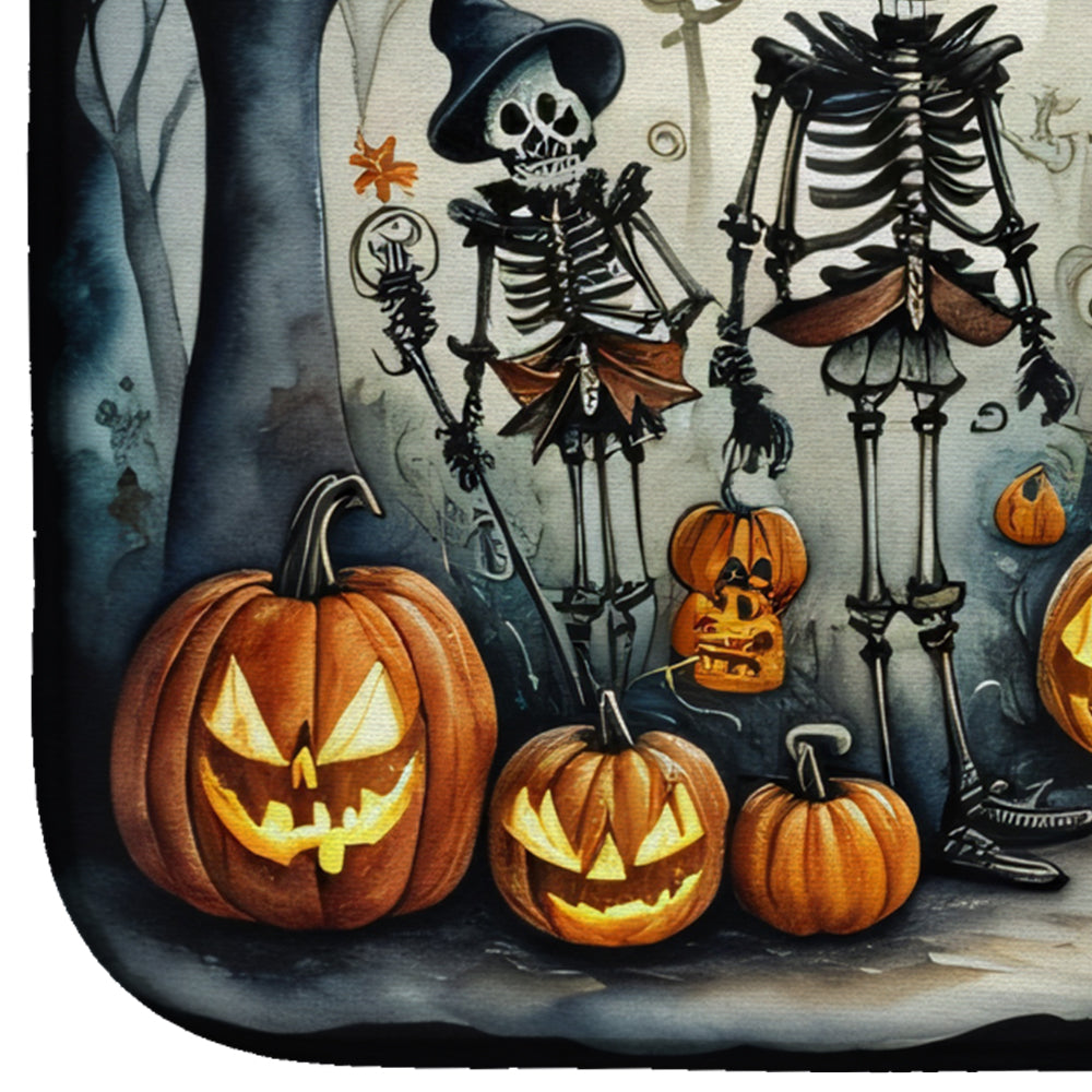 Calacas Skeletons Spooky Halloween Dish Drying Mat
