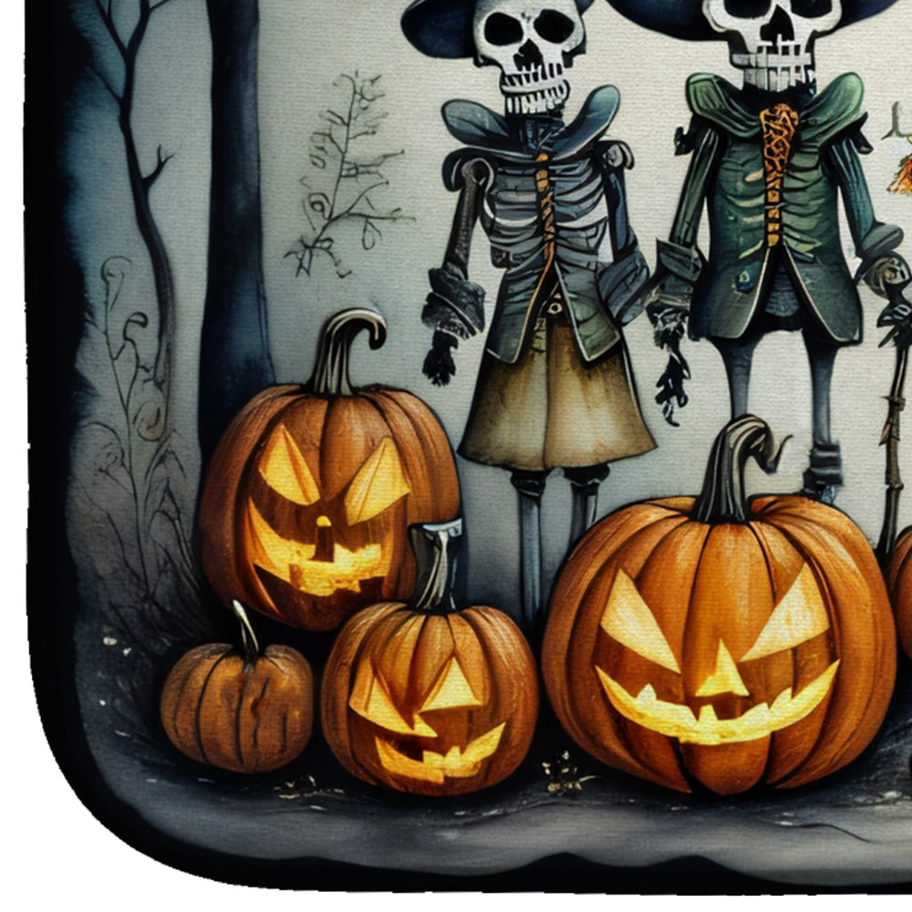 Calacas Skeletons Spooky Halloween Dish Drying Mat