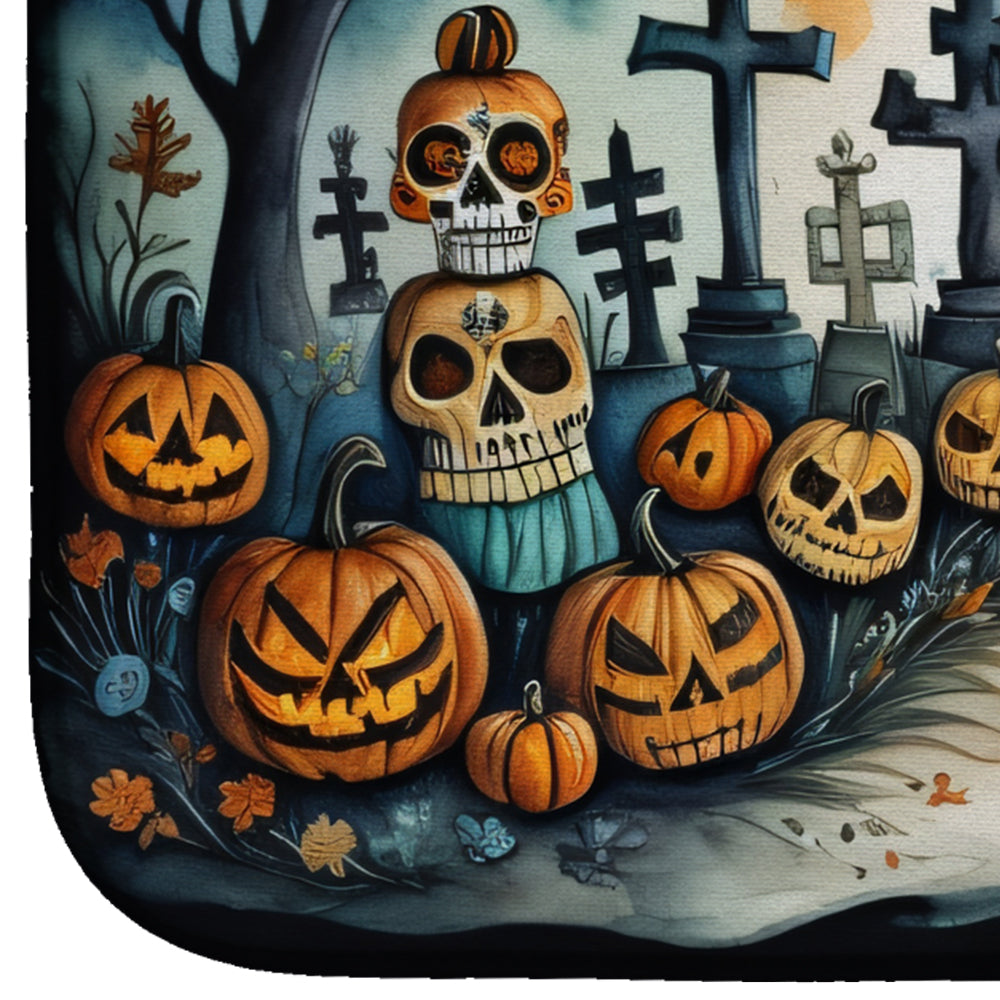 Day of the Dead Spooky Halloween Dish Drying Mat