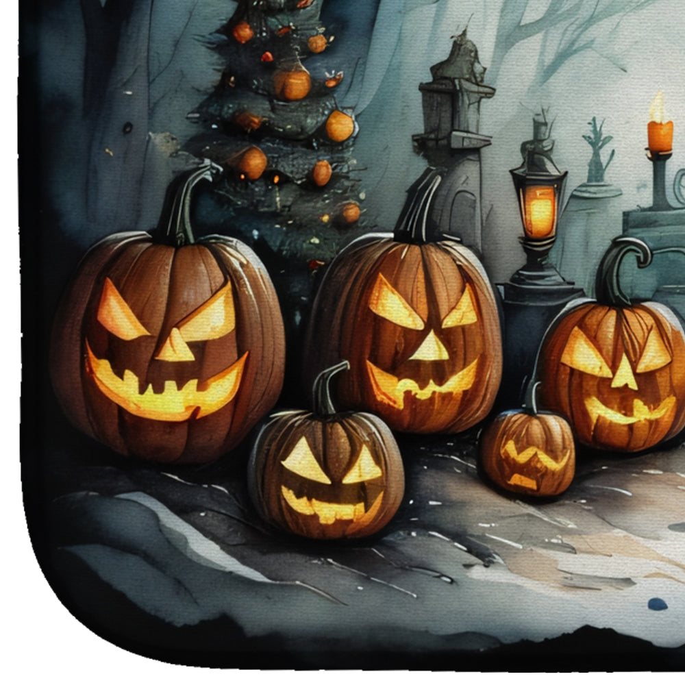 Krampus The Christmas Demon Spooky Halloween Dish Drying Mat