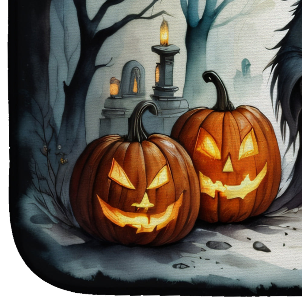 Krampus The Christmas Demon Spooky Halloween Dish Drying Mat