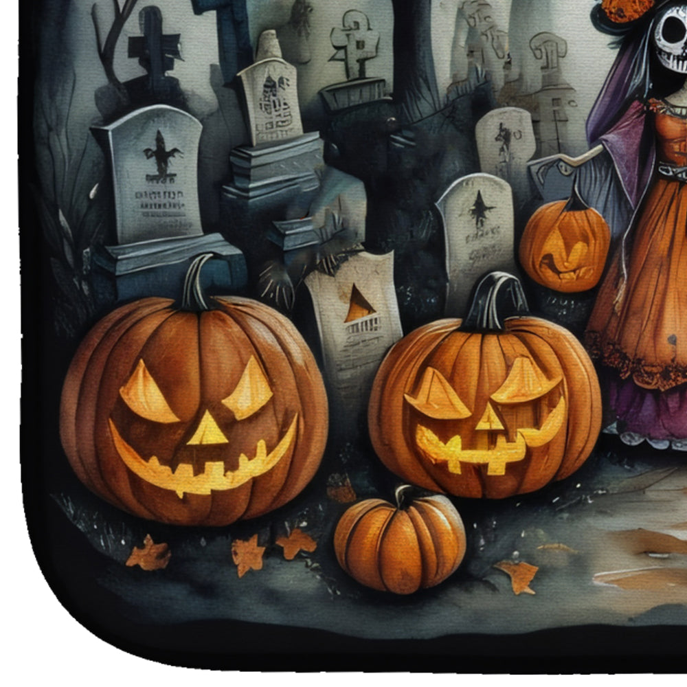 La Catrina Skeleton Spooky Halloween Dish Drying Mat