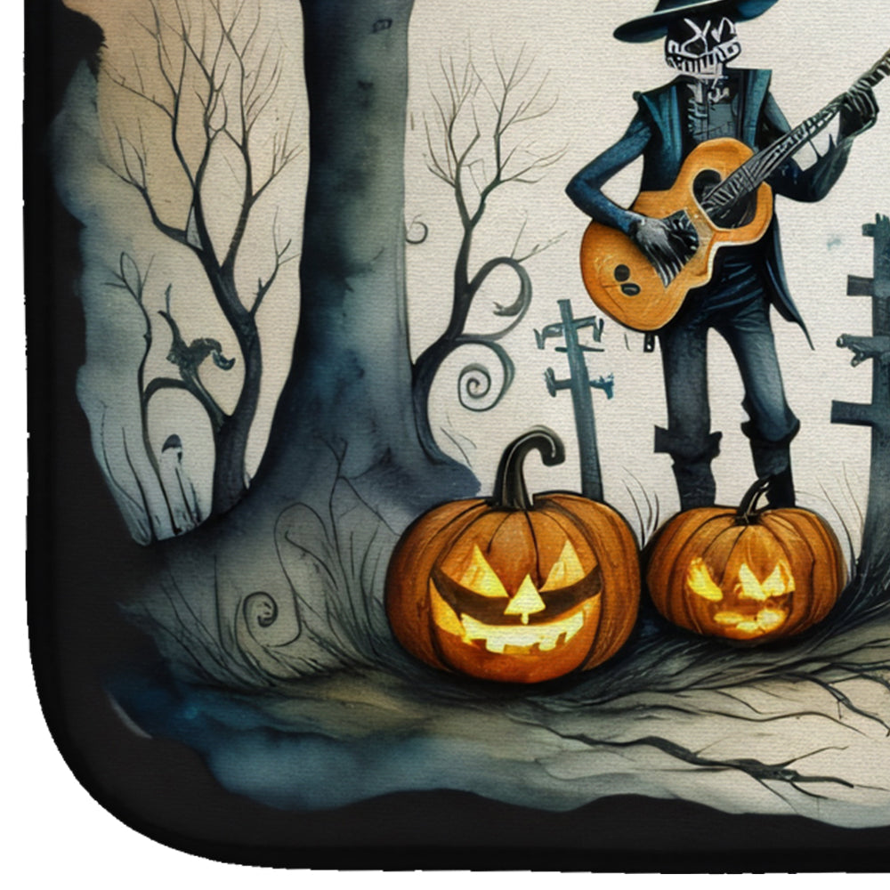 Mariachi Skeleton Band Spooky Halloween Dish Drying Mat