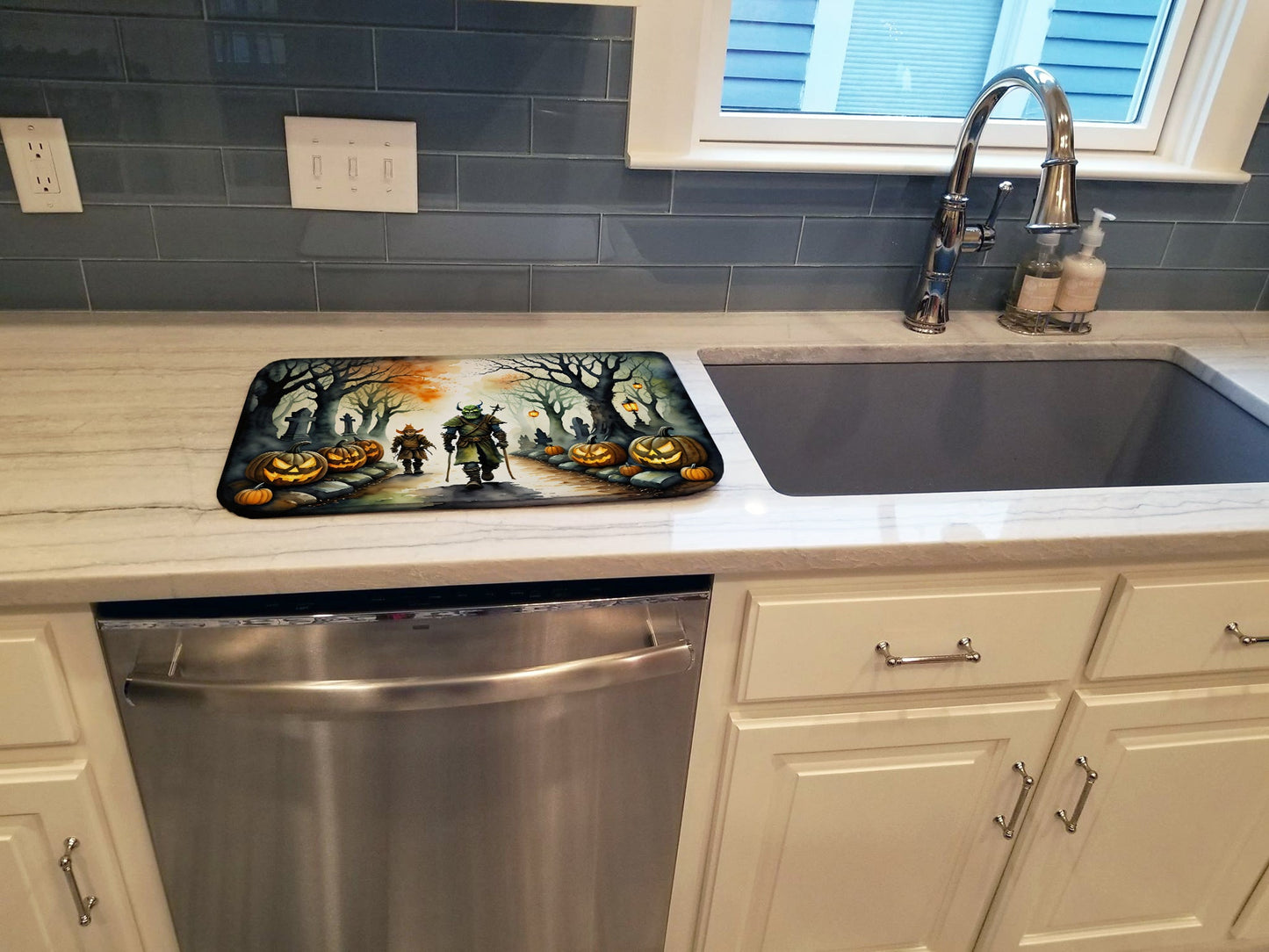 Orcs Spooky Halloween Dish Drying Mat