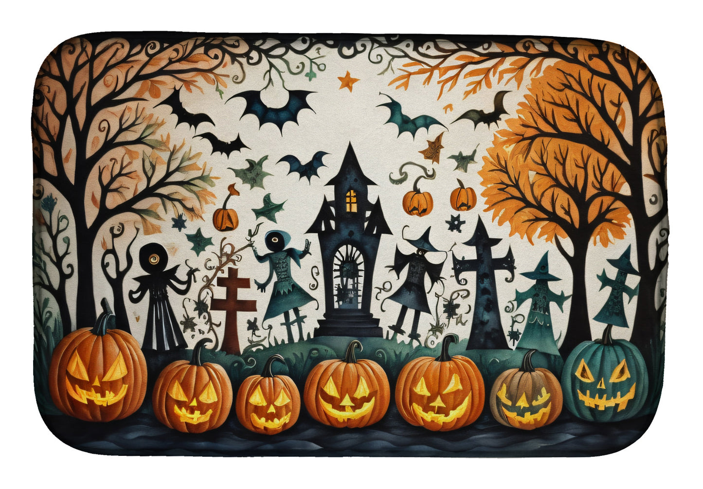 Buy this Papel Picado Skeletons Spooky Halloween Dish Drying Mat