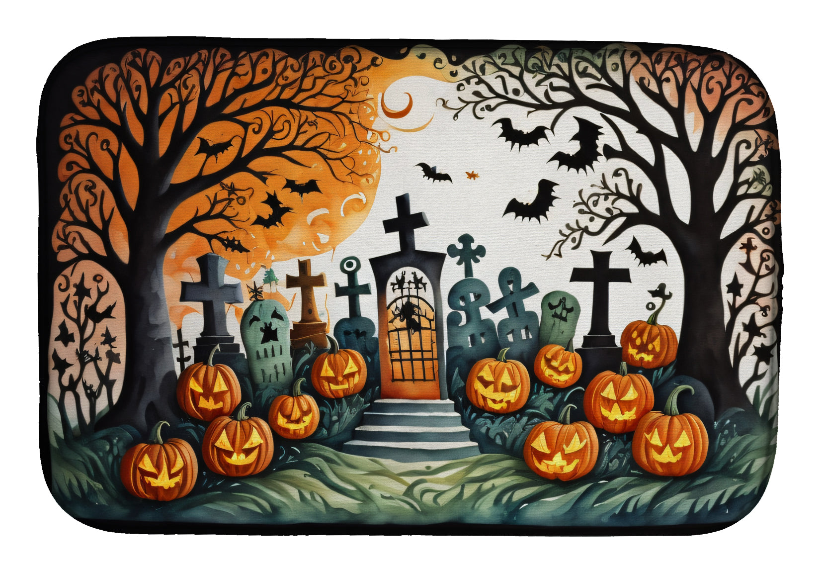 Buy this Papel Picado Skeletons Spooky Halloween Dish Drying Mat