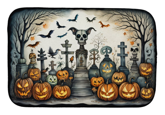 Buy this Pet Cemetery Spooky Halloween Dish Drying Mat