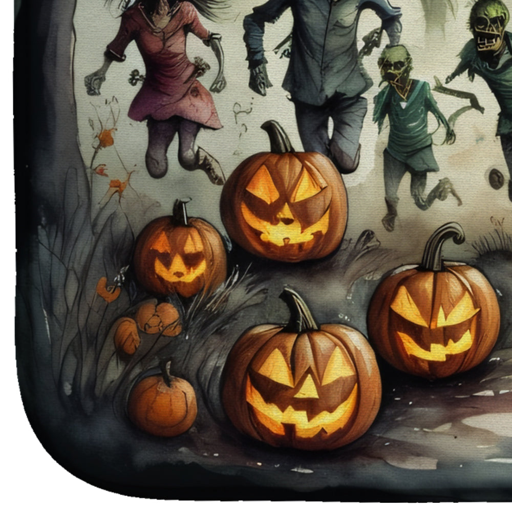 Zombies Spooky Halloween Dish Drying Mat