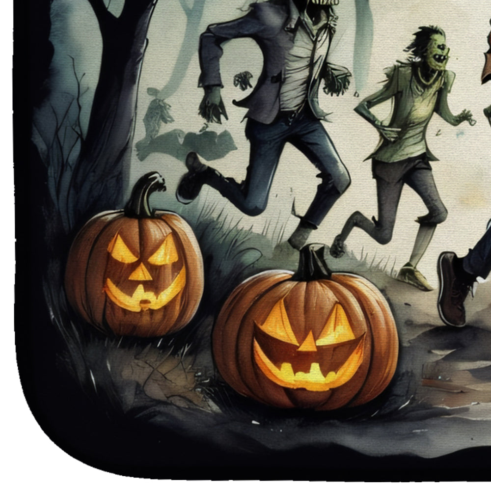 Zombies Spooky Halloween Dish Drying Mat