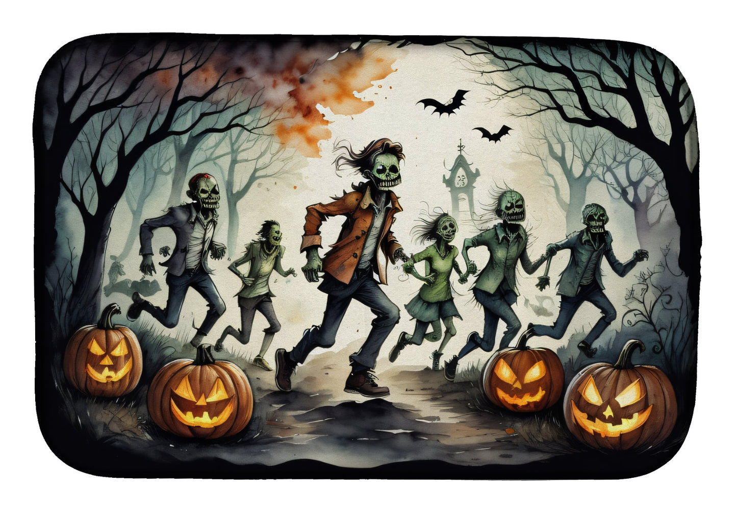 Buy this Zombies Spooky Halloween Dish Drying Mat