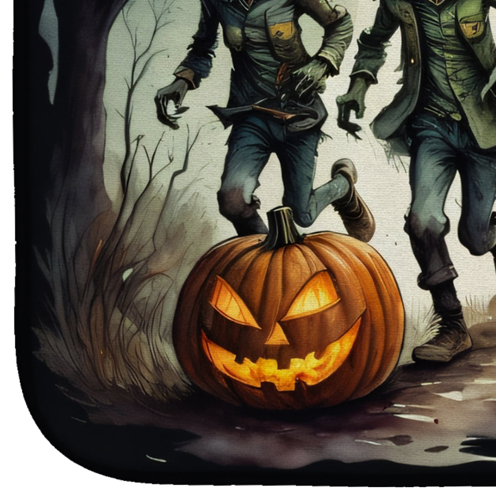 Zombies Spooky Halloween Dish Drying Mat