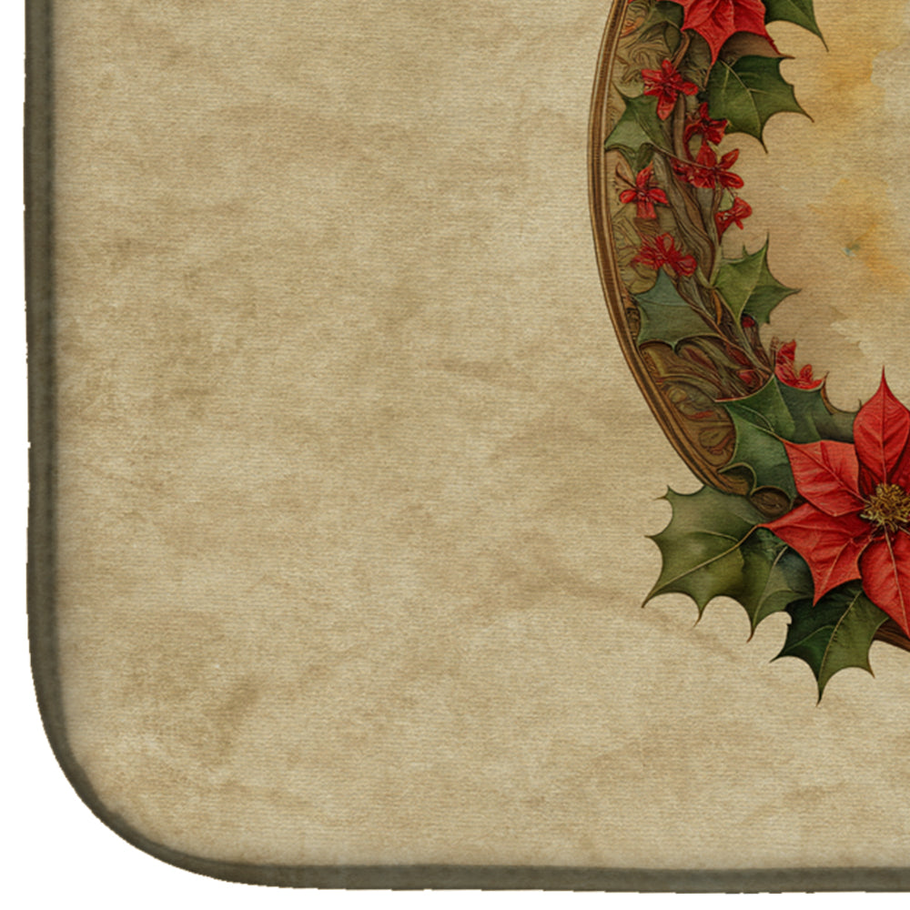 Belgian Tervuren Christmas Flowers Dish Drying Mat