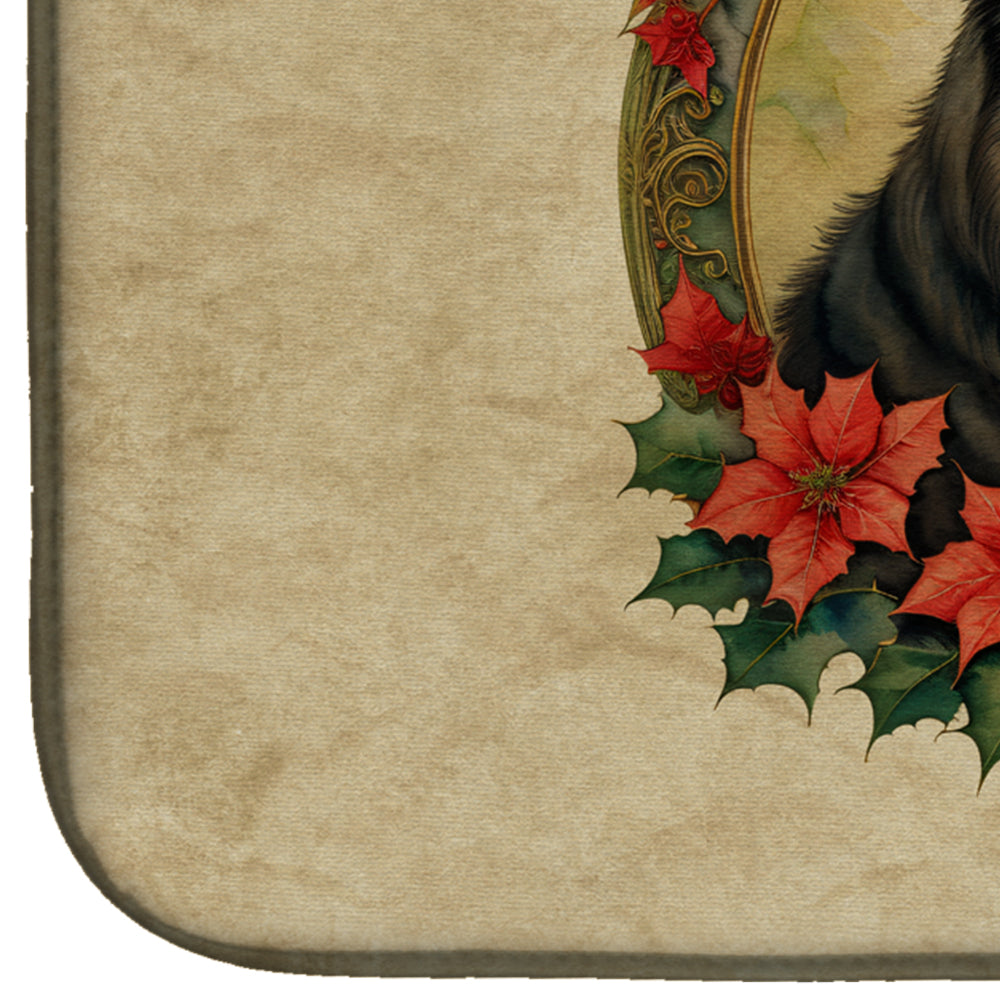 Chow Chow Christmas Flowers Dish Drying Mat