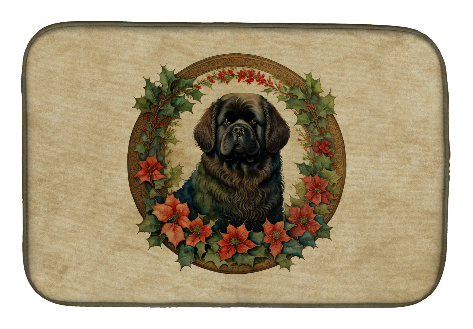 Buy this Newfoundland Christmas Flowers Dish Drying Mat