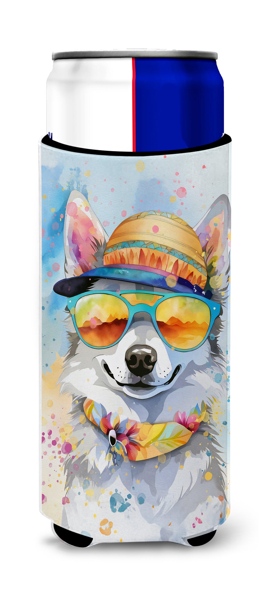 Buy this Alaskan Klee Kai Hippie Dawg Hugger for Ultra Slim Cans