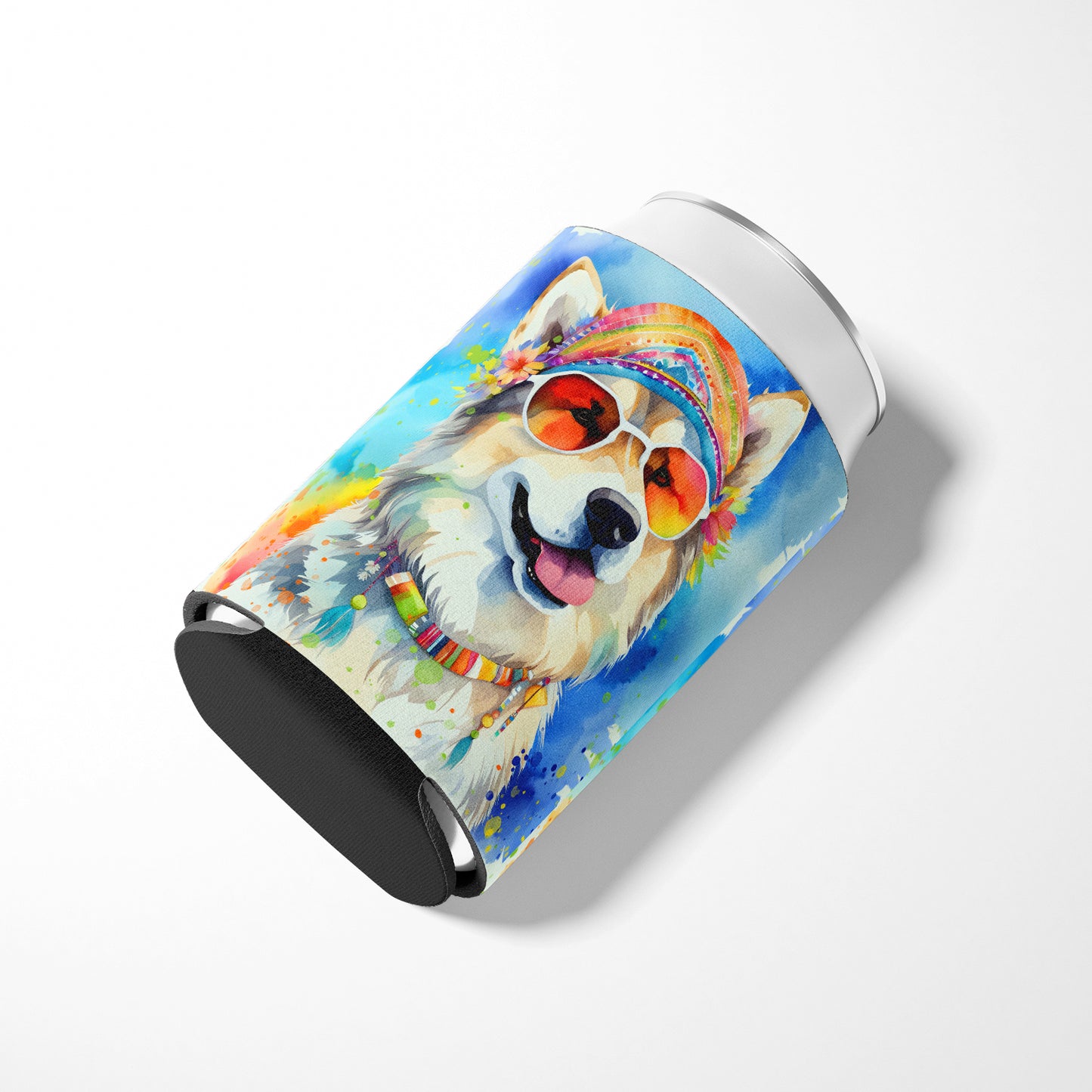 Alaskan Malamute Hippie Dawg Can or Bottle Hugger