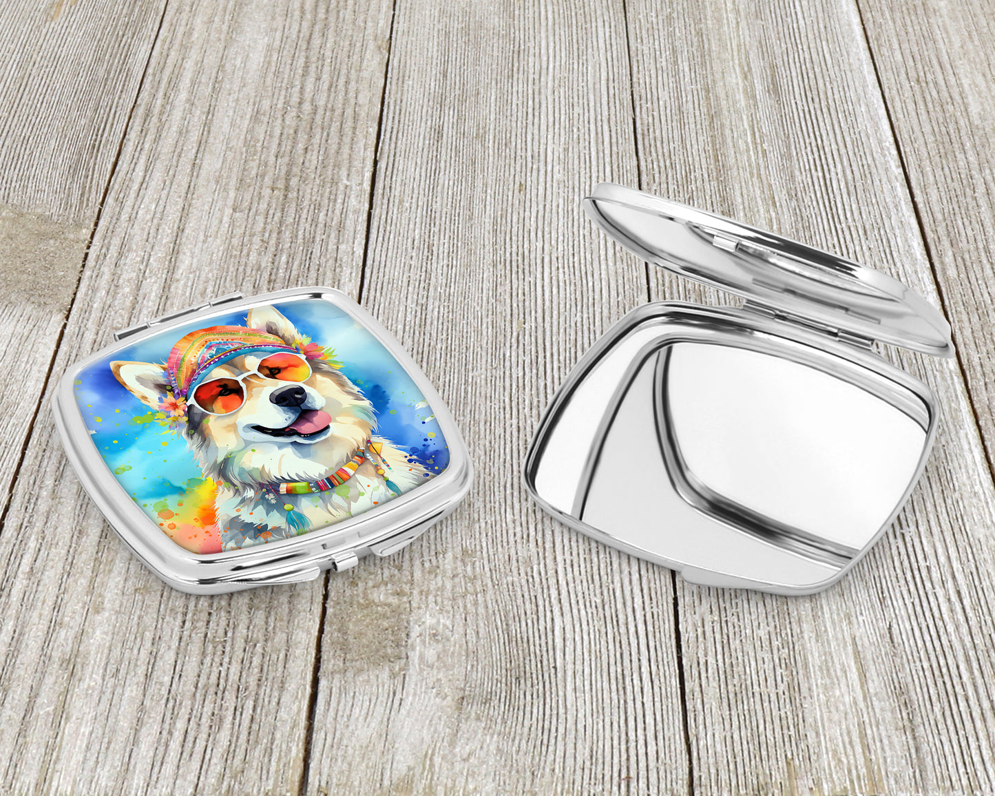 Alaskan Malamute Hippie Dawg Compact Mirror