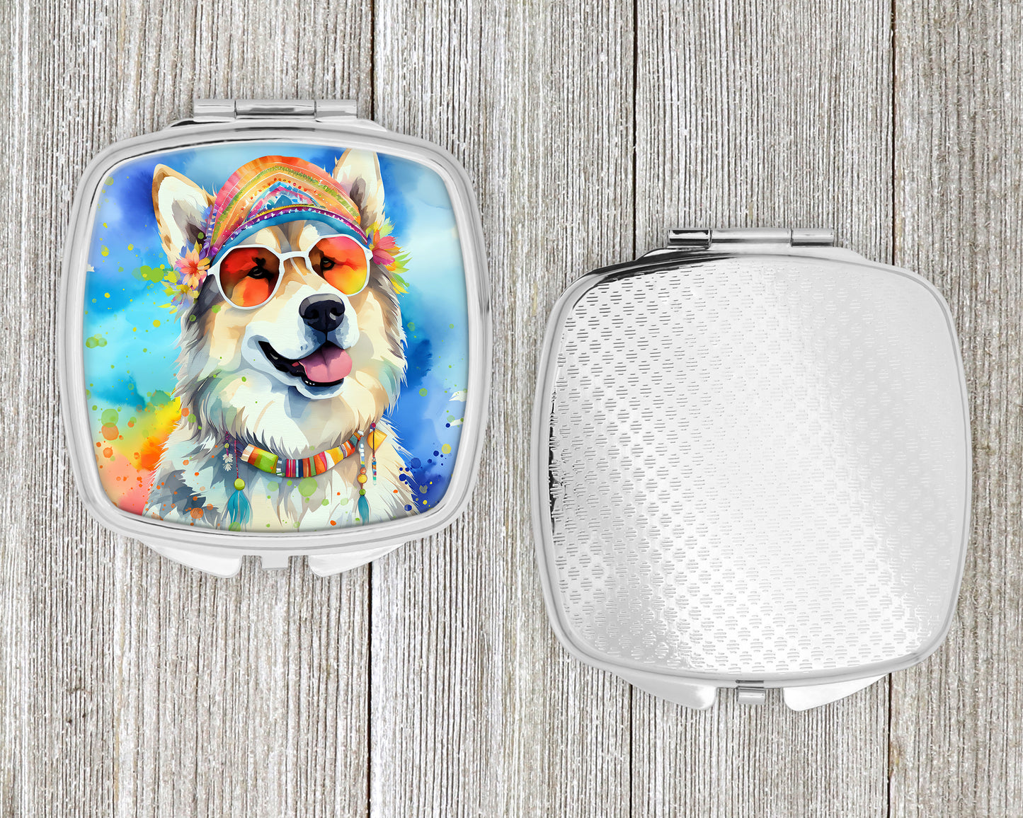 Alaskan Malamute Hippie Dawg Compact Mirror