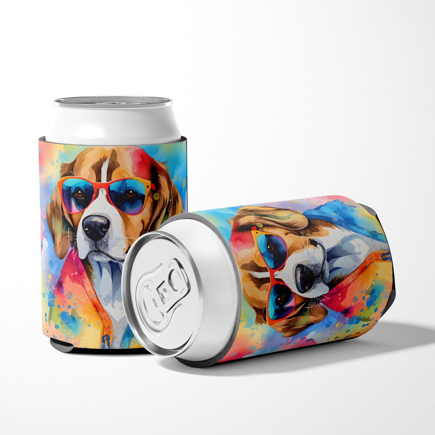 Beagle Hippie Dawg Can or Bottle Hugger