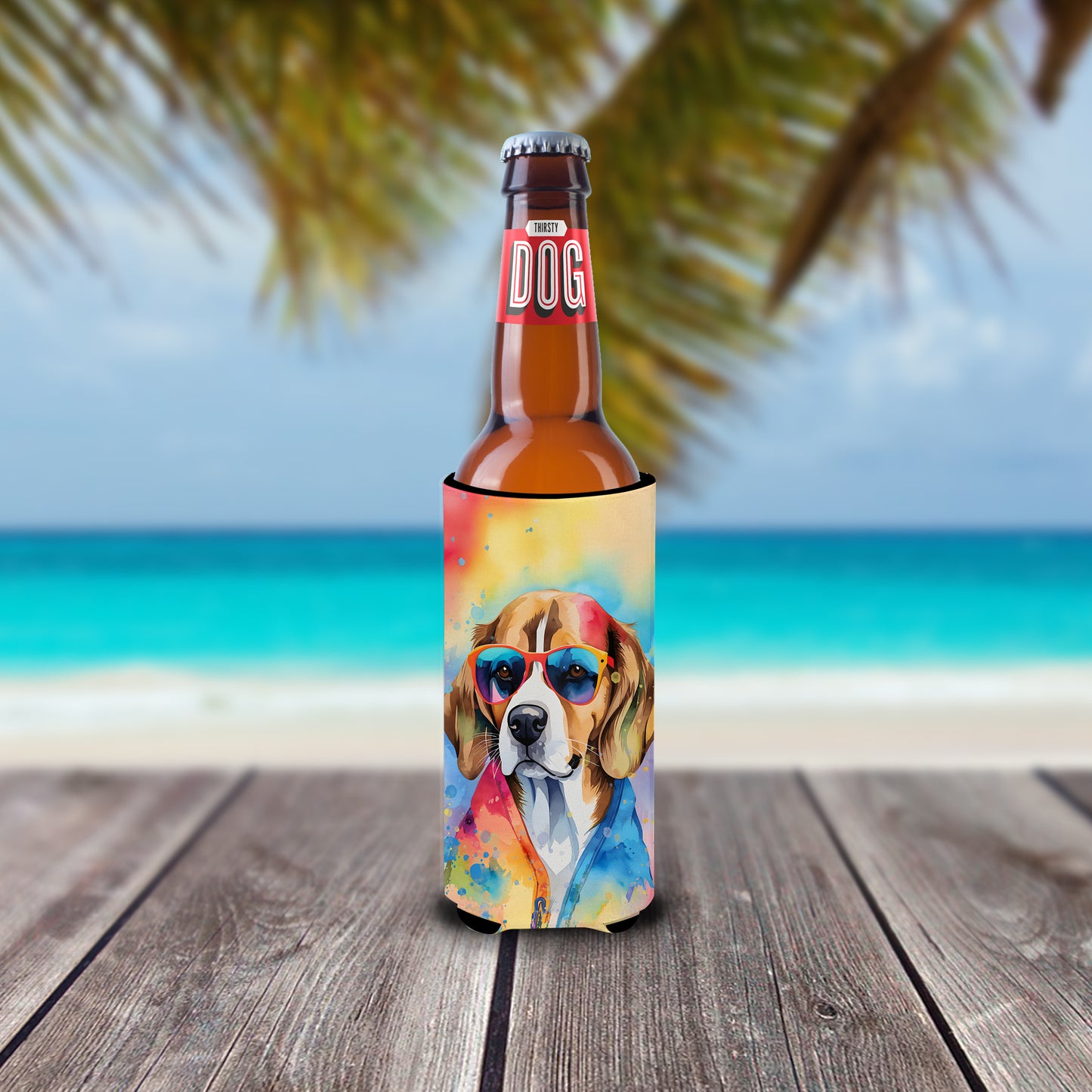 Beagle Hippie Dawg Hugger for Ultra Slim Cans